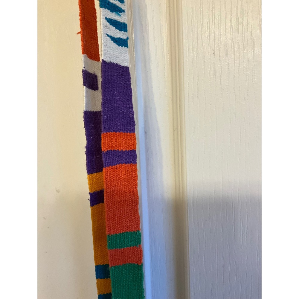 Vintage Handwoven Multi-Color Striped Boho Sash Friendship Belt 72x1 Inch - Picture 2 of 5